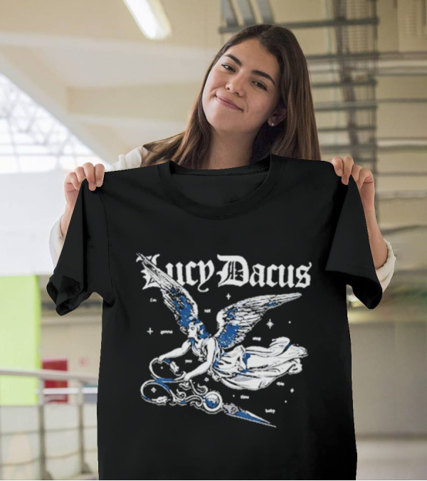 Lucy Dacus Angel Wings Holding Scissors T-Shirt