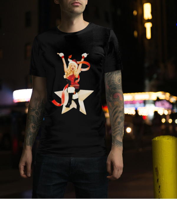 Sabrina Carpenter Santa Star Festive Decor T-Shirt