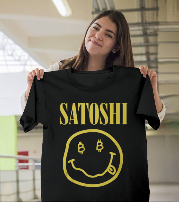 Satoshi Bitcoin Smile Logo Icon T-Shirt