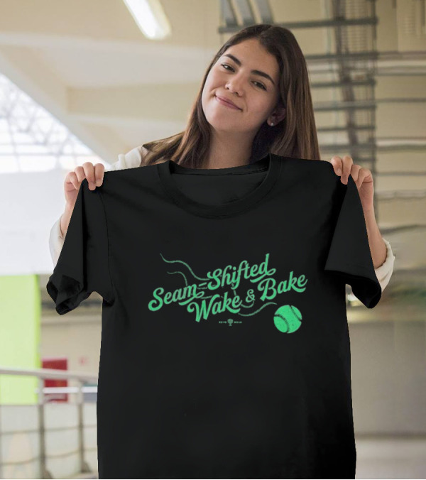 Seam-Shifted Wake And Bake Baseball Concept T-Shirt