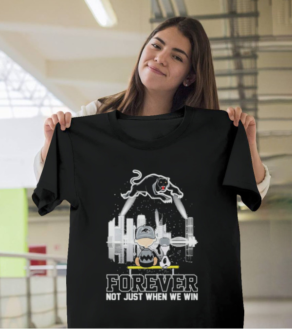 Snoopy Charlie Brown Peanuts Penrith Panthers Forever Skyline Not Just When We Win T-Shirt
