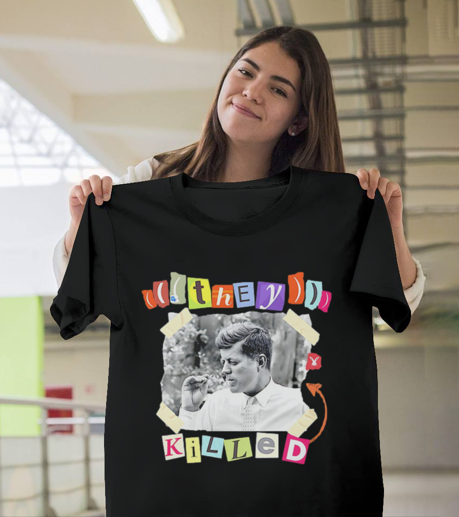 They Killed John F. Kennedy Smoking Retro Style T-Shirt