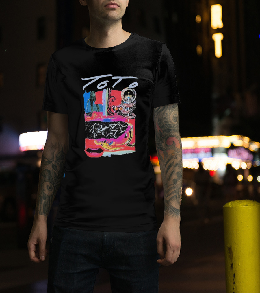 Toto Collage Album Art Iconic Retro Sword Lips Bold Colors T-Shirt