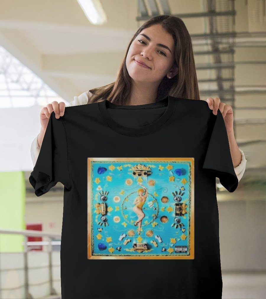 Ice Spice Y2K I'm Just A Girl Vintage Style Pop Art Blue Gold Elements T-Shirt