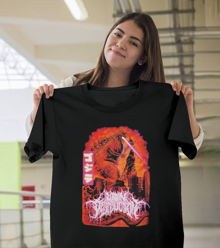 Within Destruction Reptile Kaiju Tokyo Destruction Scene T-Shirt