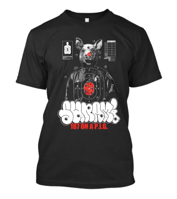 Sunami Pig 187 Target Shooting Pig Design T-Shirt