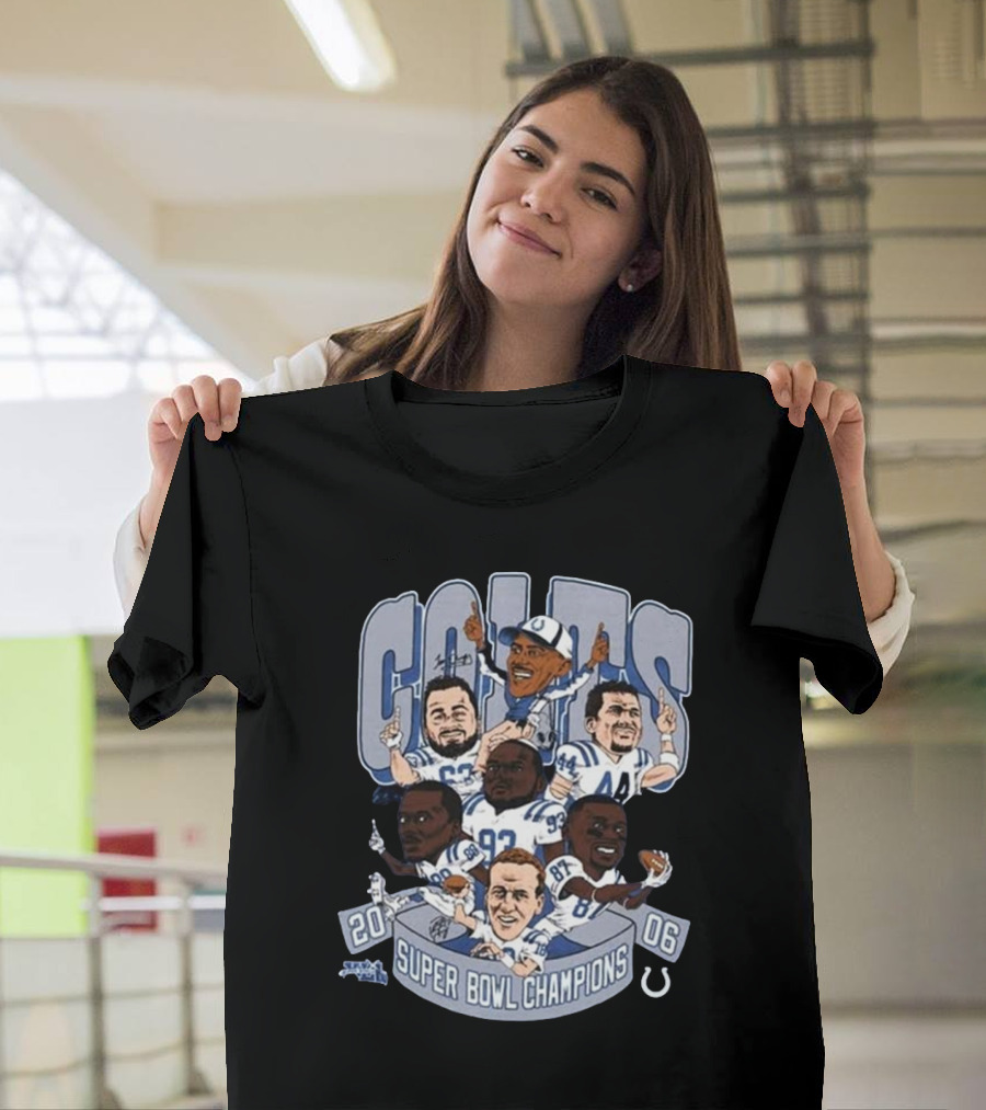 Super Bowl Champions 2006 Colts Caricatures Signatures T-Shirt