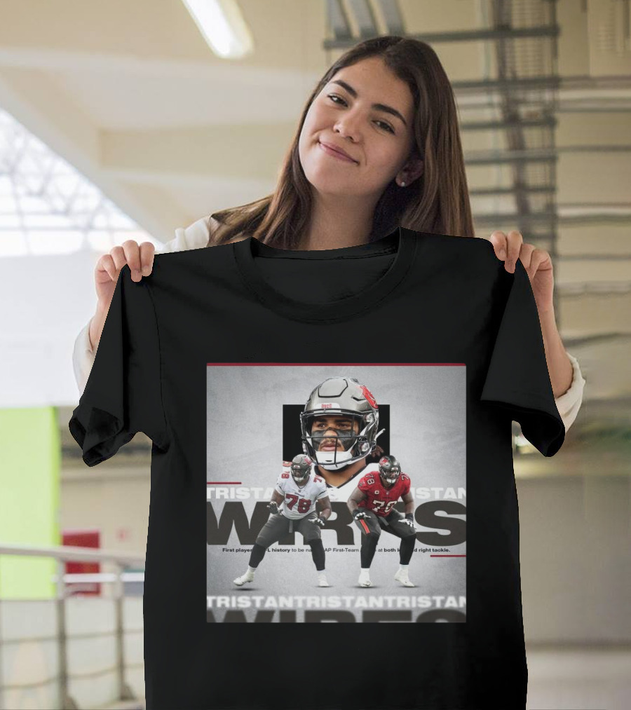 Tampa Bay Buccaneers Tristan Wirfs NFL First-Team All-Pro Left and Right Tackle Achievement T-Shirt