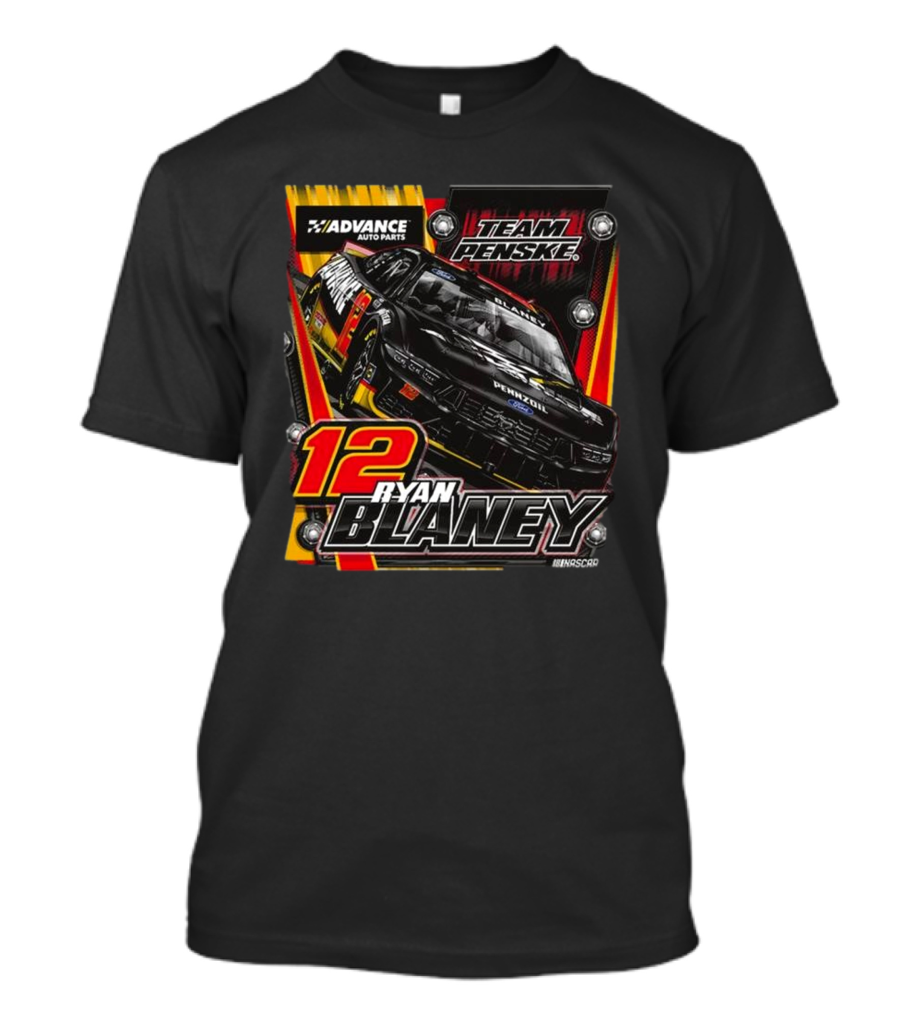 Advance Auto Parts Team Penske Ryan Blaney 12 NASCAR T-Shirt