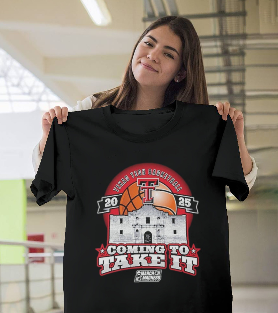 Texas Tech Basketball 2025 Coming to Take It March Madness NCAA Tournament Alamo Basketball Icon Baseball Tee T-Shirt
