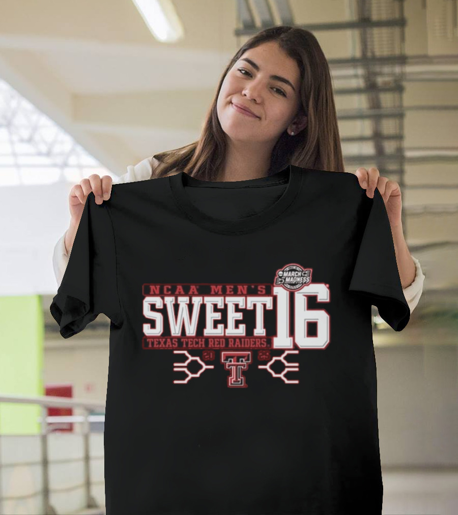 NCAA Men's March Madness Texas Tech Red Raiders Sweet 16 2025 T-Shirt