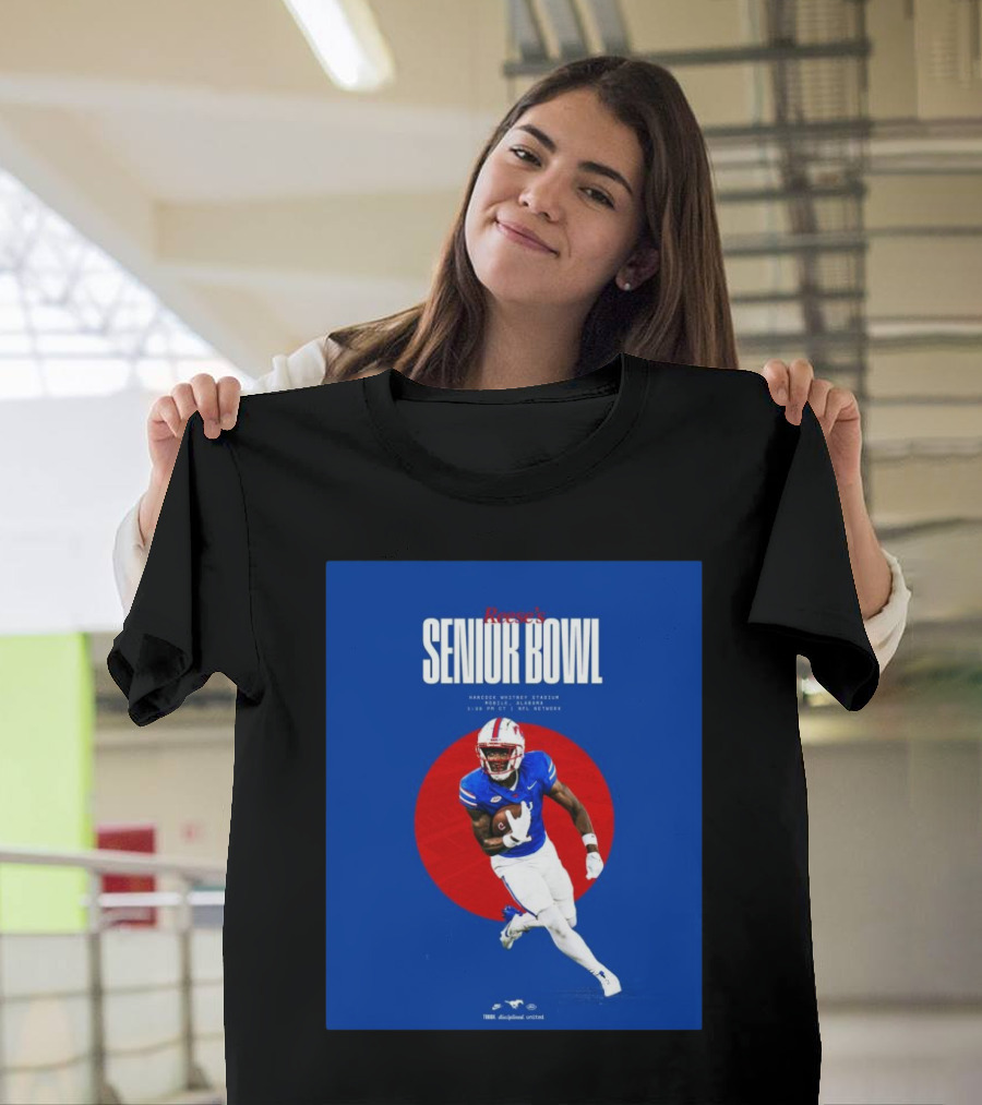 Reese's Senior Bowl Hancock Whitney Stadium Mobile Alabama Brashard Smith SMU Football 2025 T-Shirt