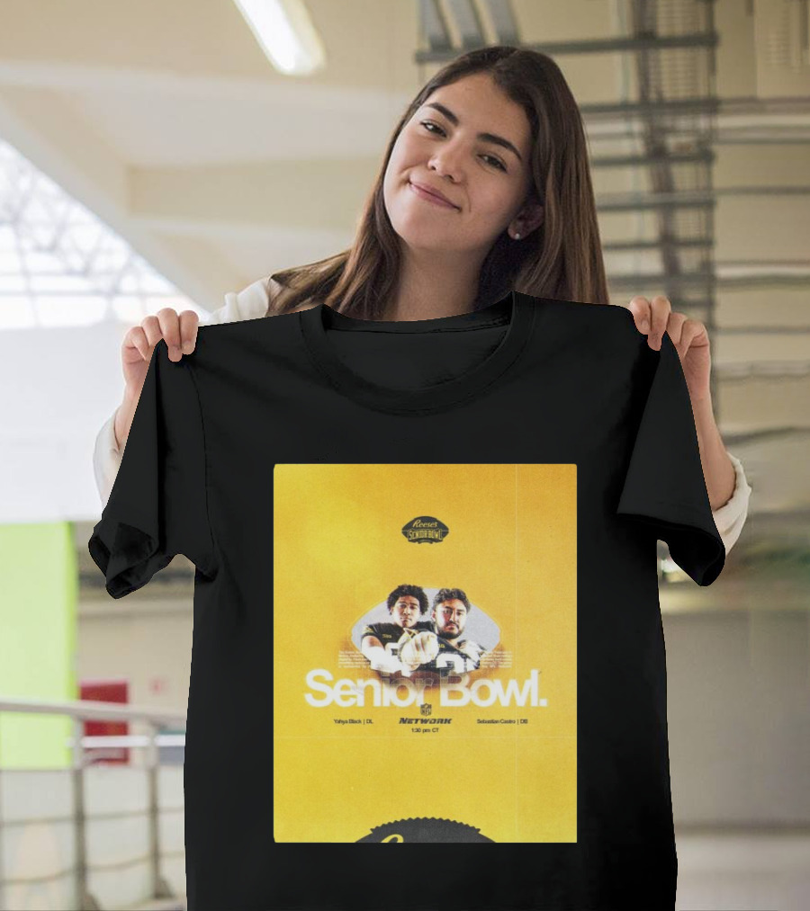 Reese's Senior Bowl Yahya Black Sebastian Castro 2025 Network Texas Tech Football February 1 T-Shirt