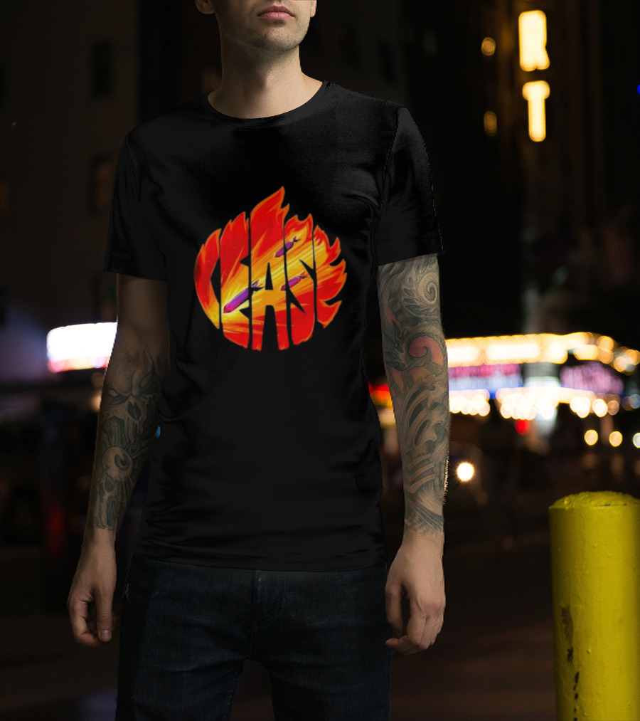 Cease Fire Flame Letters With Missiles T-Shirt