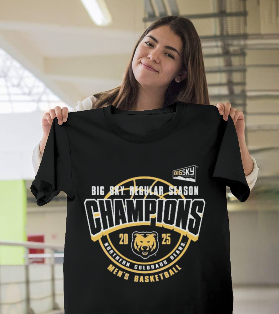 Big Sky Regular Season Champions 2025 Northern Colorado Bears Men's Basketball T-Shirt
