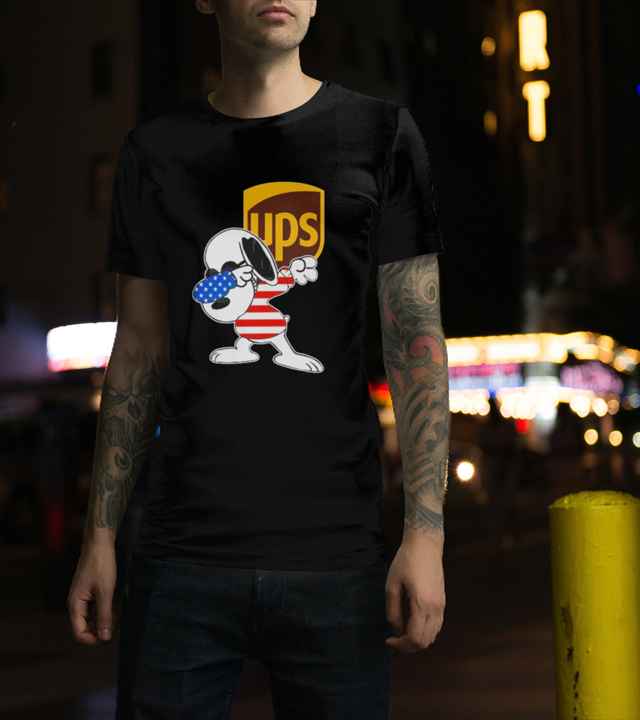 UPS Snoopy Dabbing American Flag Style T-Shirt