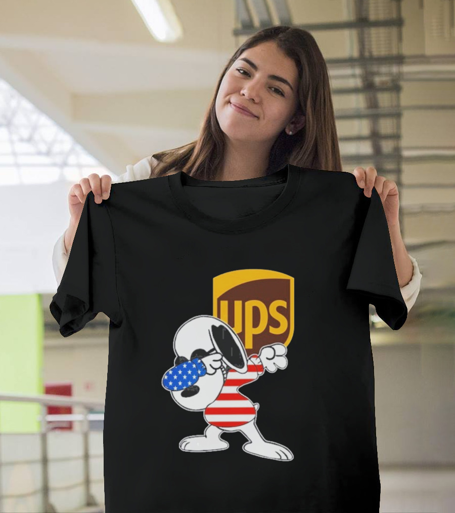 UPS Snoopy Dabbing American Flag Style T-Shirt
