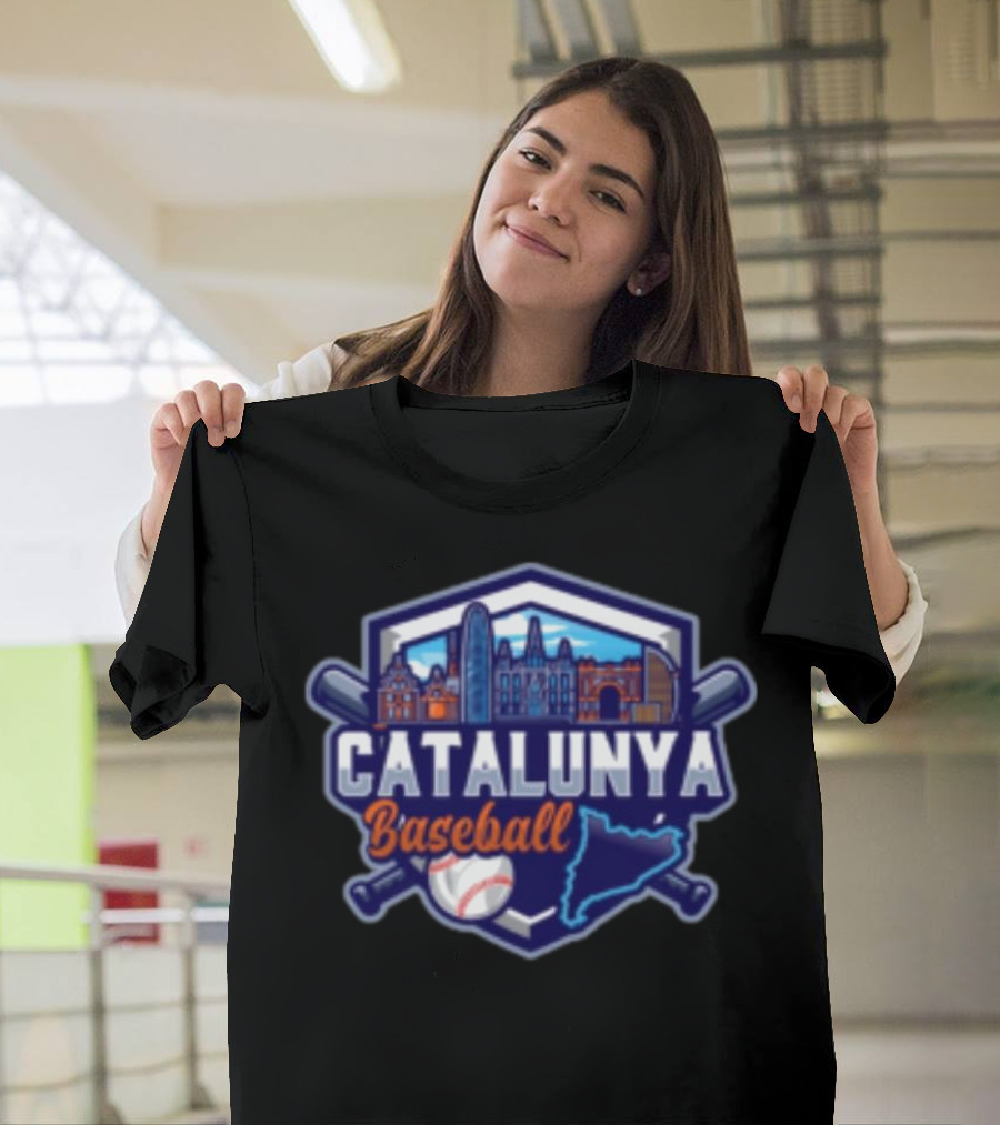 USSSA Catalunya Baseball Week March 11-17 2025 Barcelona Cityscape And Batting Icon T-Shirt