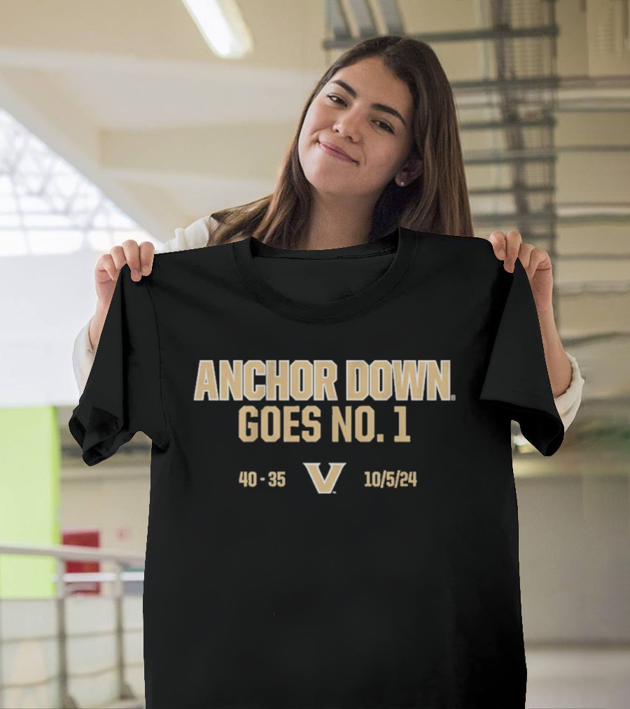 Vanderbilt Anchor Down Victory 40-35 October 5 T-Shirt