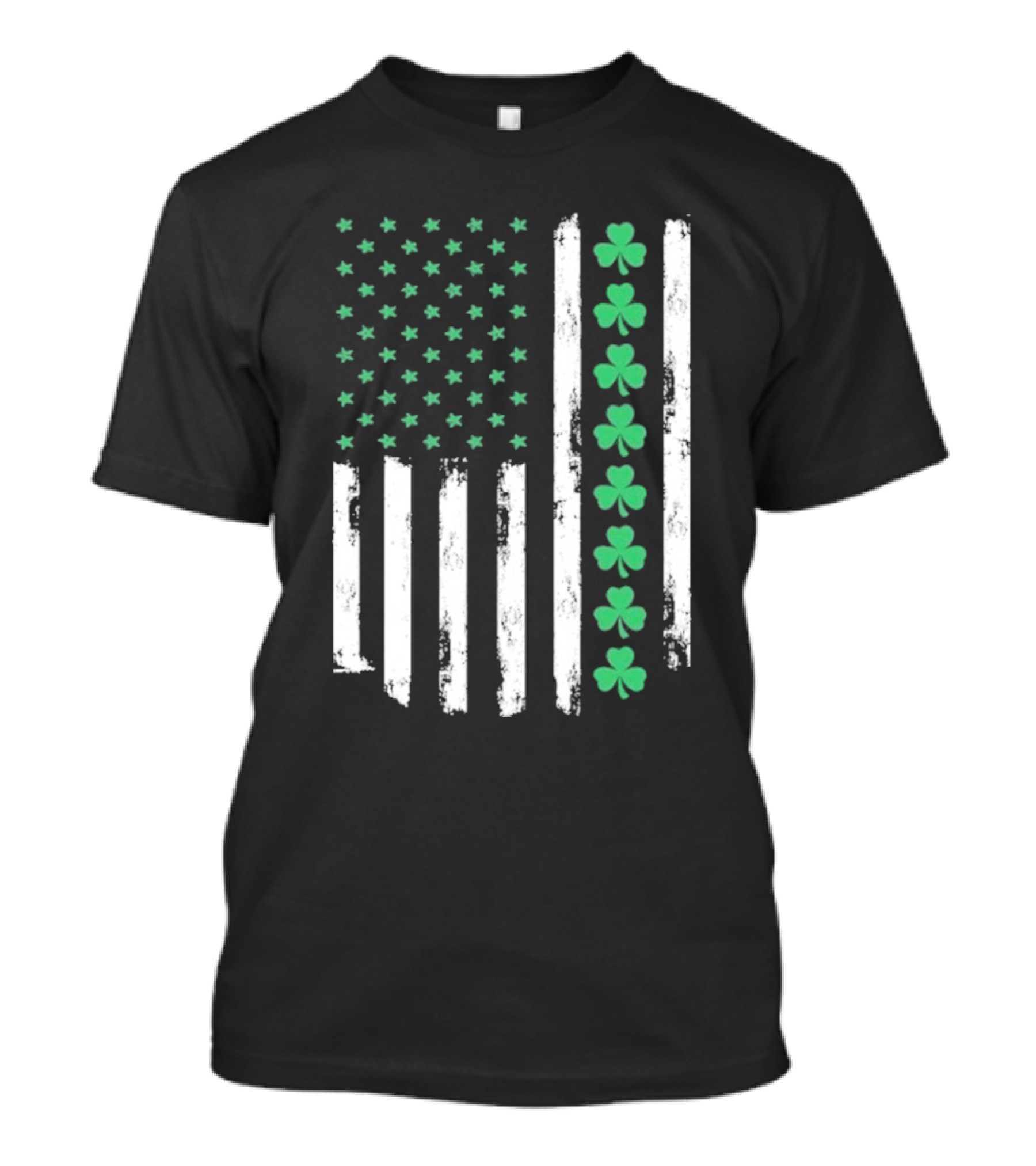 Vintage St. Patrick’s Day American Flag Shamrock Stars Stripes T-Shirt