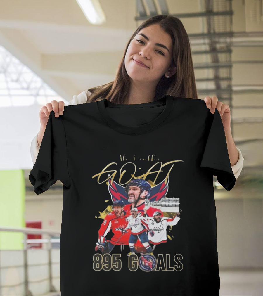 Washington Capitals NHL Alex Ovechkin GOAT 895 Goals Signature Collection T-Shirt