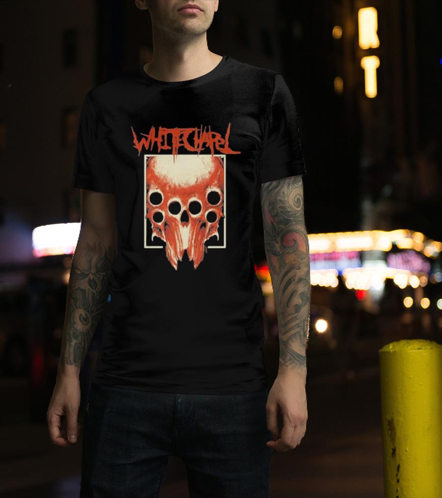 Whitechapel Skull Bone With Red Cult Woods Imagery T-Shirt
