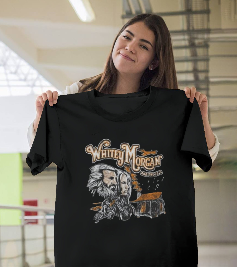 Whitey Morgan And The 78’s Cabin Motorcycle Forest Scene T-Shirt