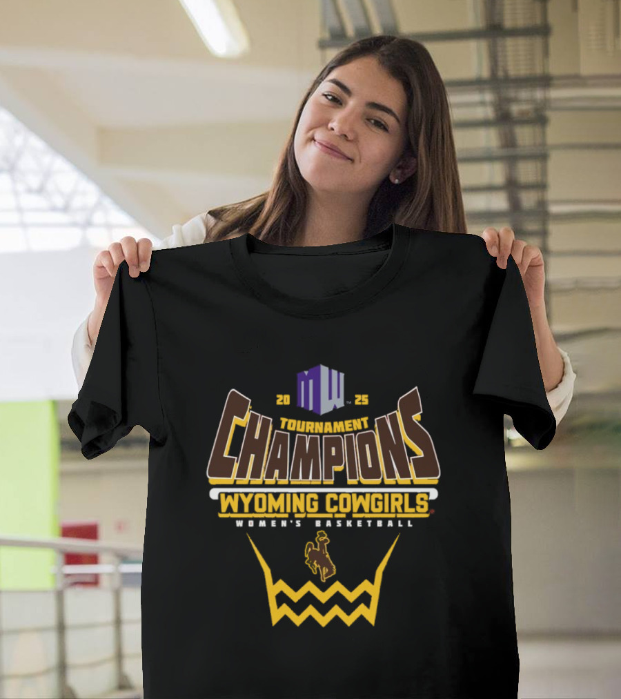 2025 Mountain West Conference Champions Wyoming Cowgirls Basketball T-Shirt