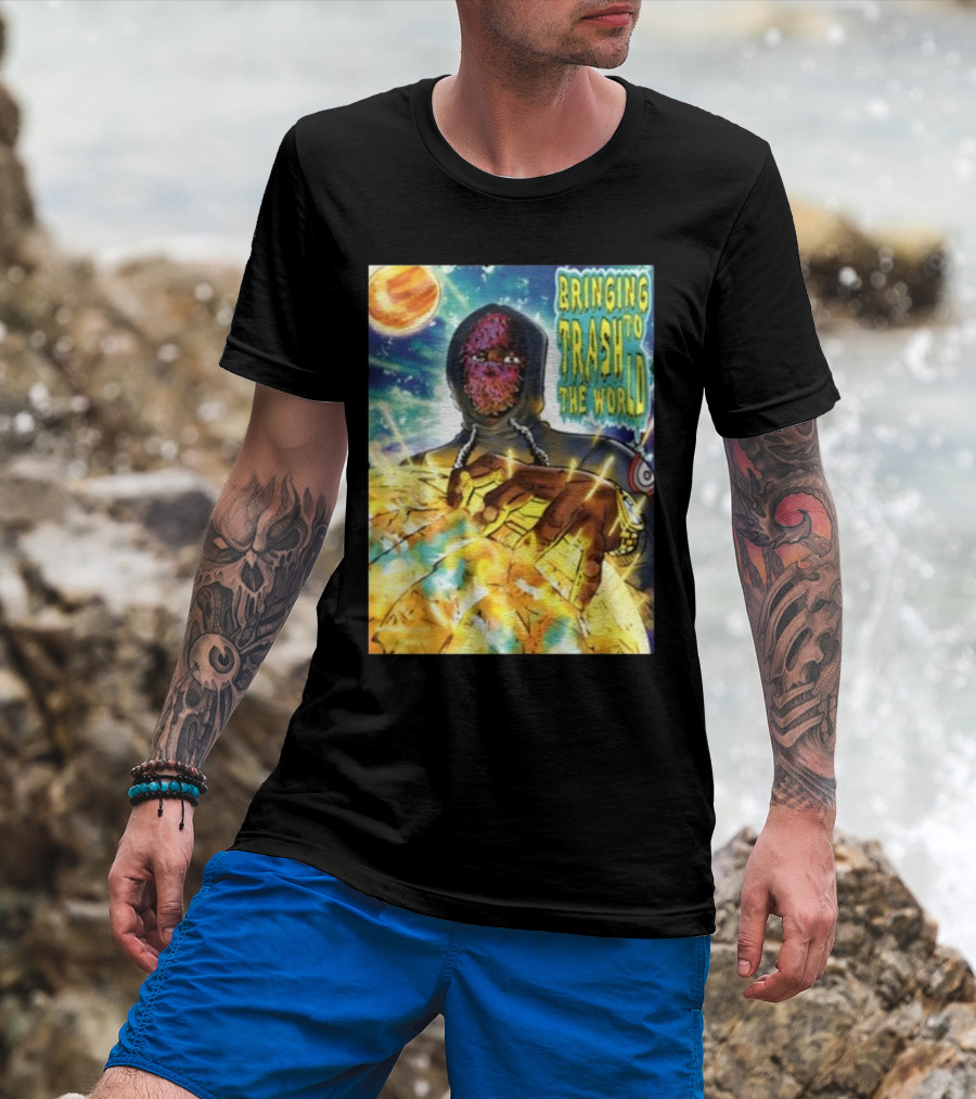 Yuno Miles Bringing Trash To The World Planetary Cosmic Hooded Character T-Shirt