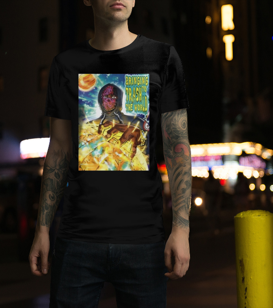 Yuno Miles Bringing Trash To The World Planetary Cosmic Hooded Character T-Shirt