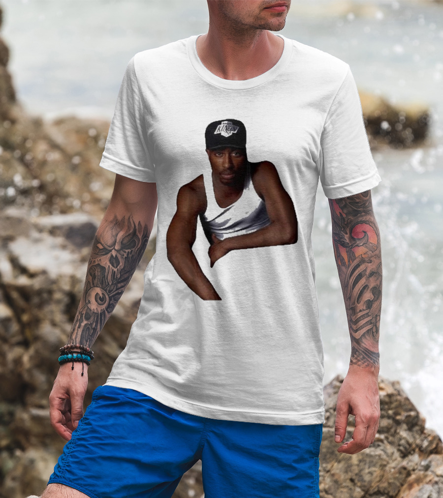 2PAC LA Kings Hat Image T-Shirt
