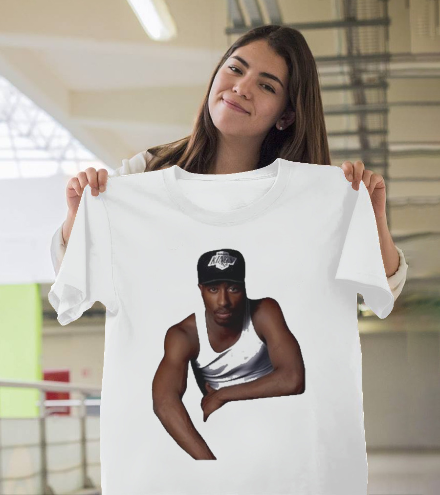 2PAC LA Kings Hat Image T-Shirt