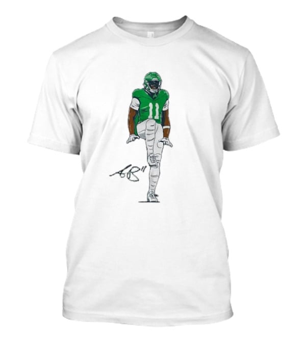 A.J. Brown The Silencer Green Football Number 11 Player Kneeling Icon T-Shirt