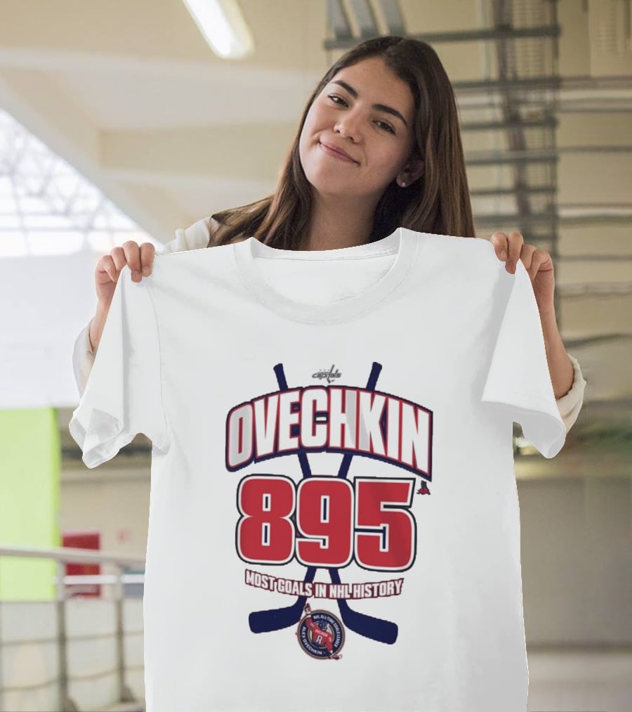 Ovechkin 895 Goals NHL History Washington Capitals T-Shirt