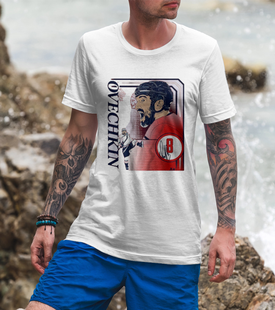 Alexander Ovechkin Dynamic Hockey Collage Number 8 T-Shirt