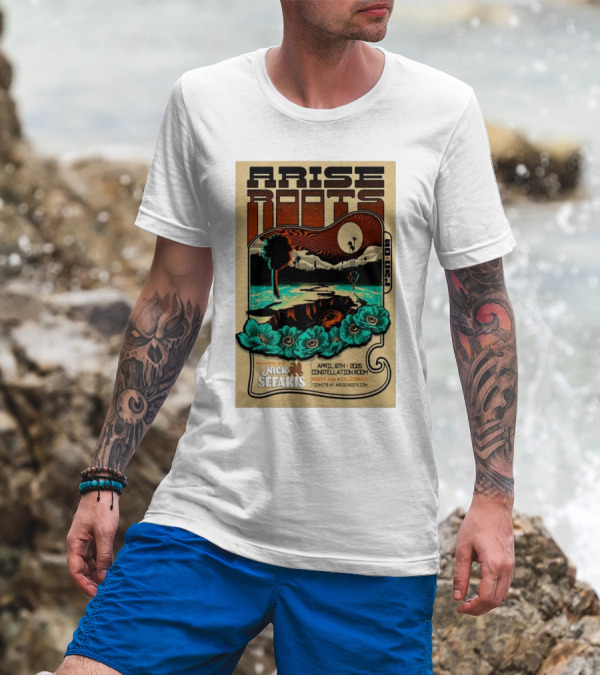 Arise Roots April 12 2025 Santa Ana California Tour Constellation Room With Nick Sefakis T-Shirt