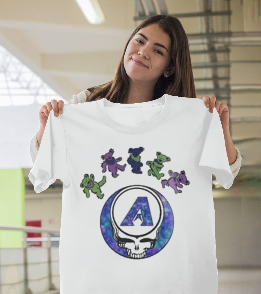 Arizona Diamondbacks 2025 Grateful Dead Skull Dancing Bears Baseball Night T-Shirt
