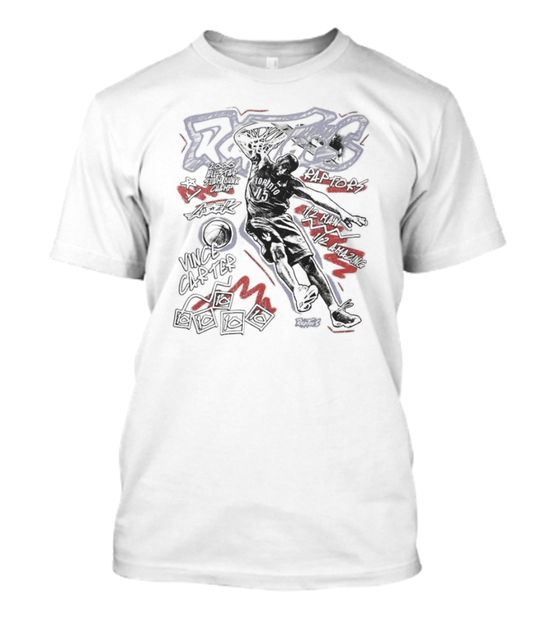 Toronto Raptors Vince Carter Iconic Hardwood Player Tribute T-Shirt