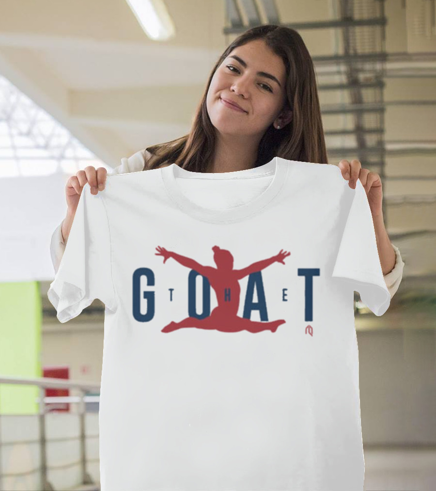 GOAT Gymnastics Athlete Jumping Through Letters T-Shirt