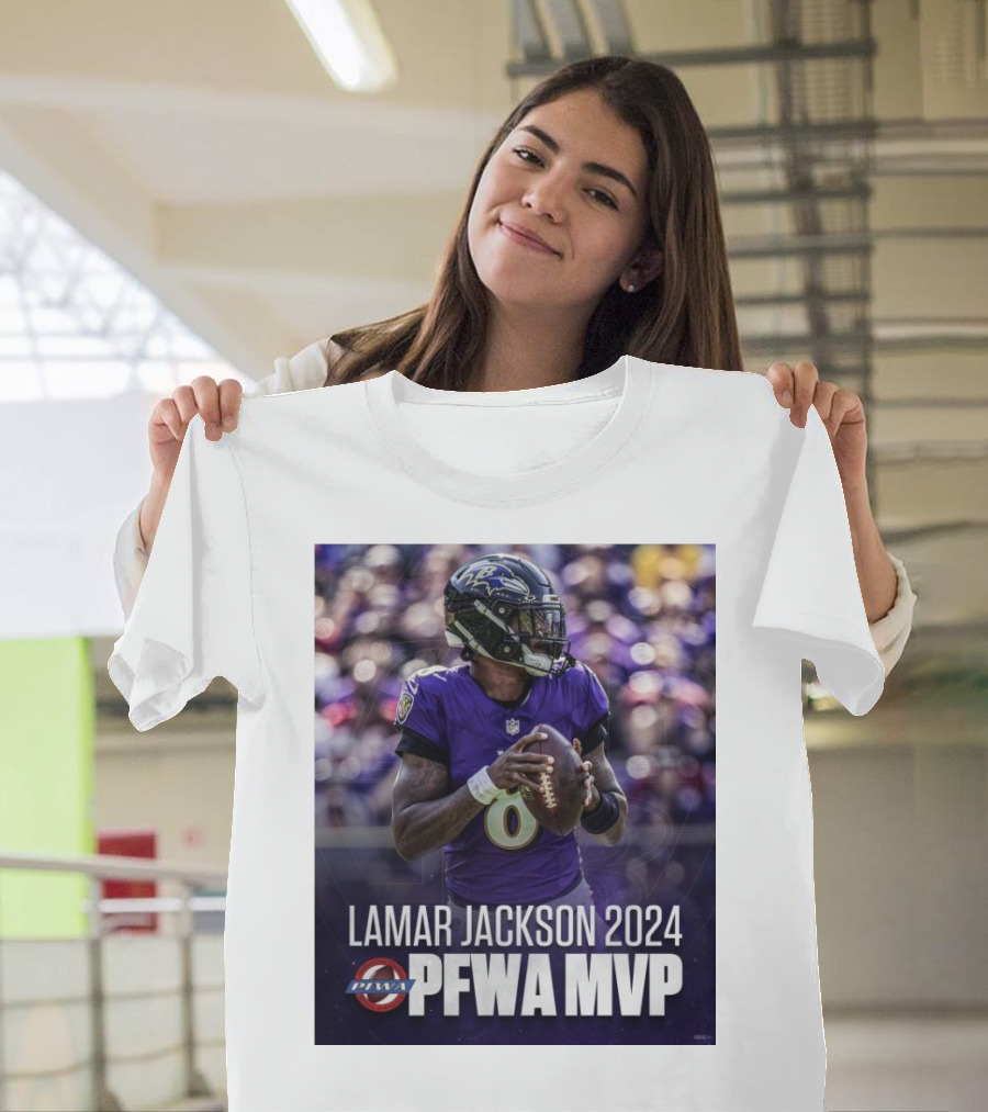 Baltimore Ravens Lamar Jackson PFWA 2024 MVP T-Shirt