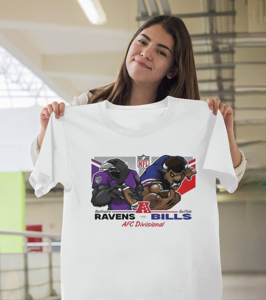 Baltimore Ravens vs Buffalo Bills NFL AFC Divisional Matchup T-Shirt
