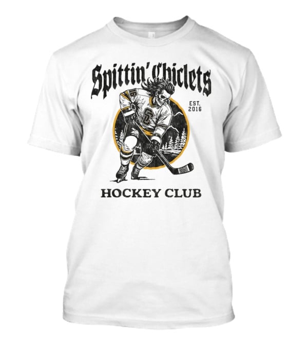 Barstool Sports Merch Spittin' Chiclets Hockey Club Skullet T-Shirt