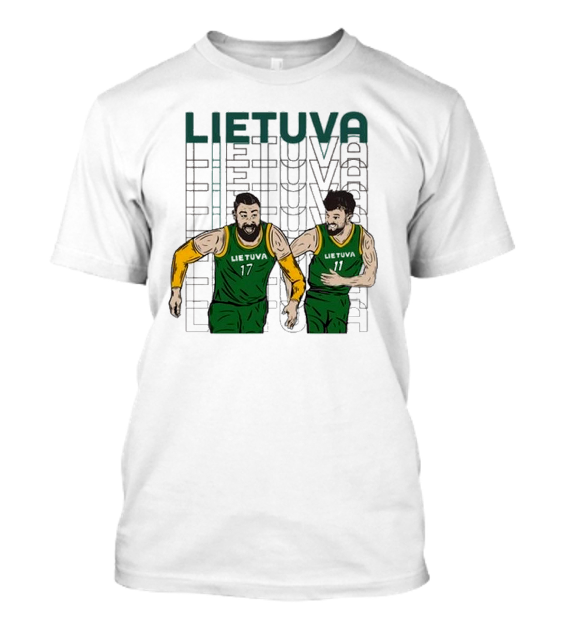 Lietuva Basketball Players Bokštai 17 Running Team Spirit T-Shirt