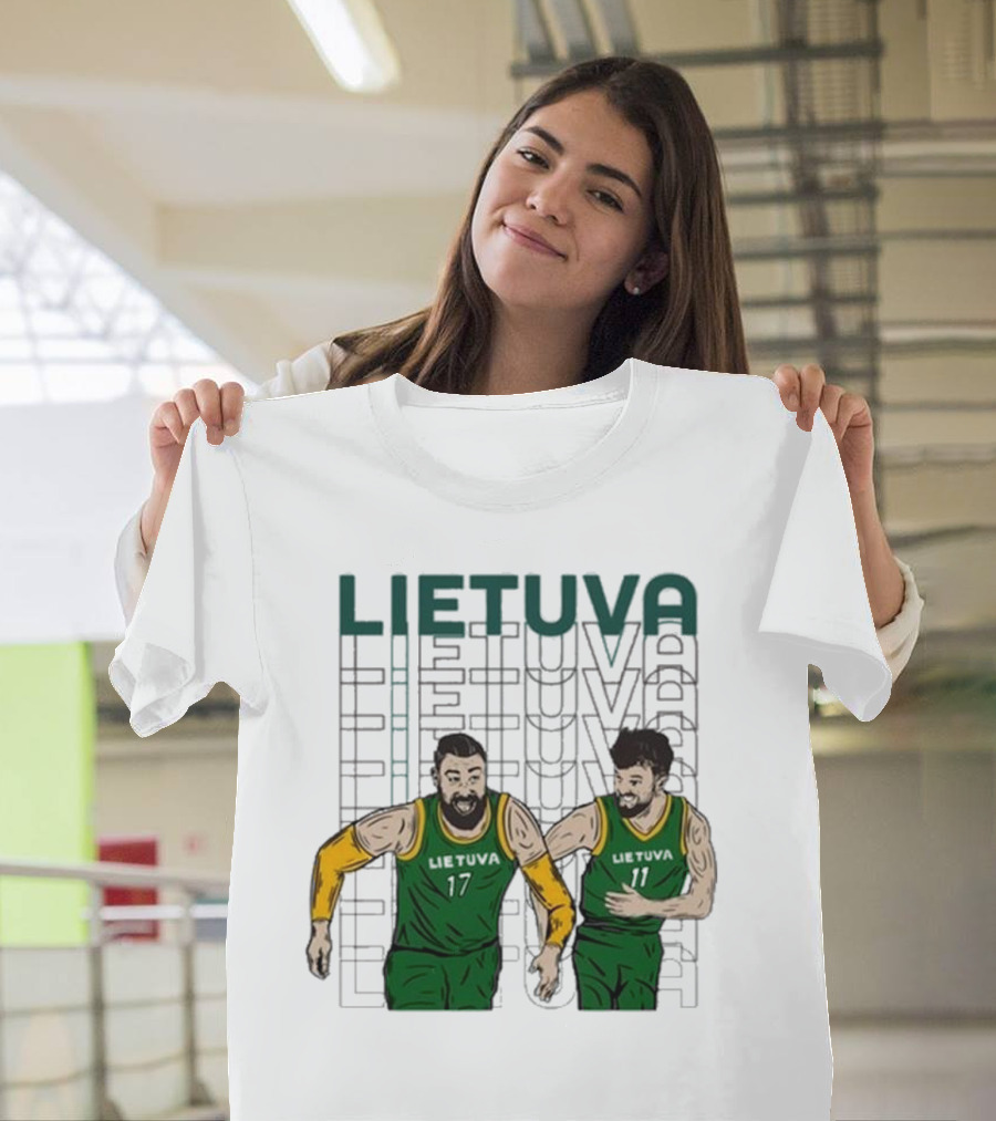 Lietuva Basketball Players Bokštai 17 Running Team Spirit T-Shirt