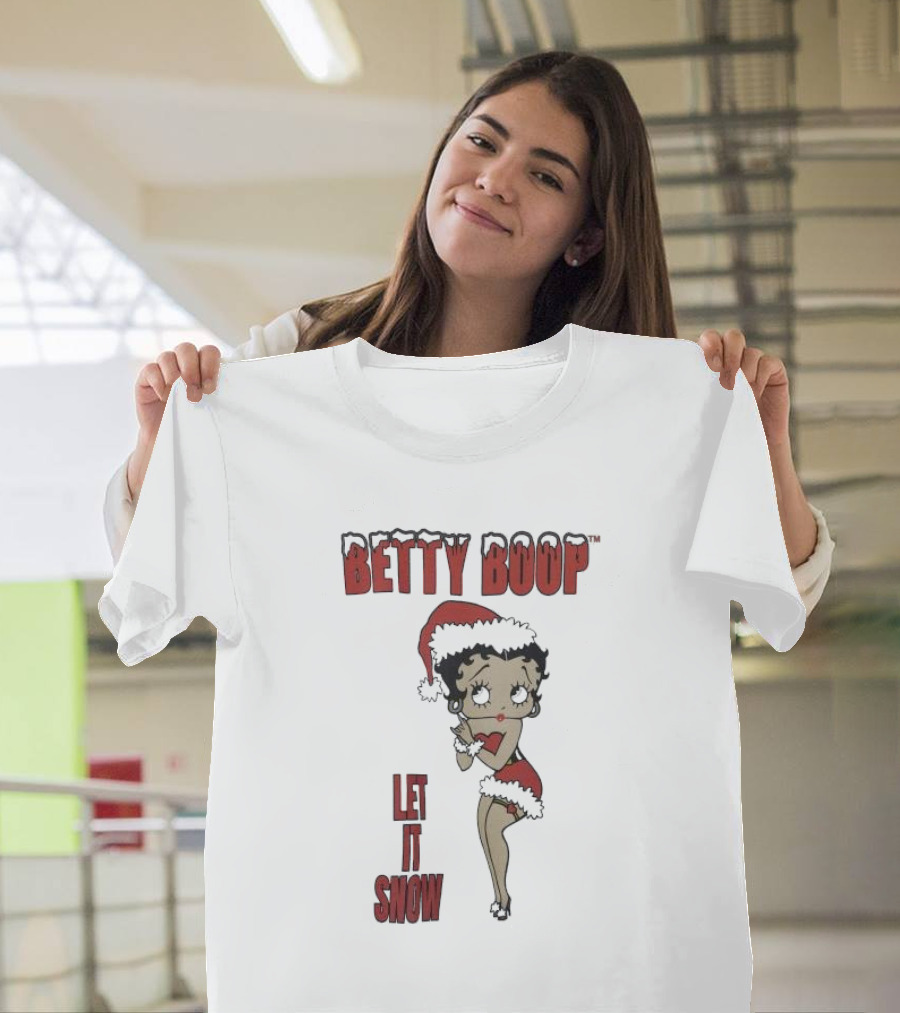 Betty Boop Santa Outfit Let It Snow T-Shirt