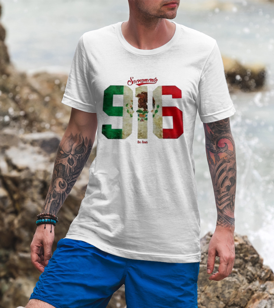 Sacramento 916 Big Boys Mexican Flag Design T-Shirt