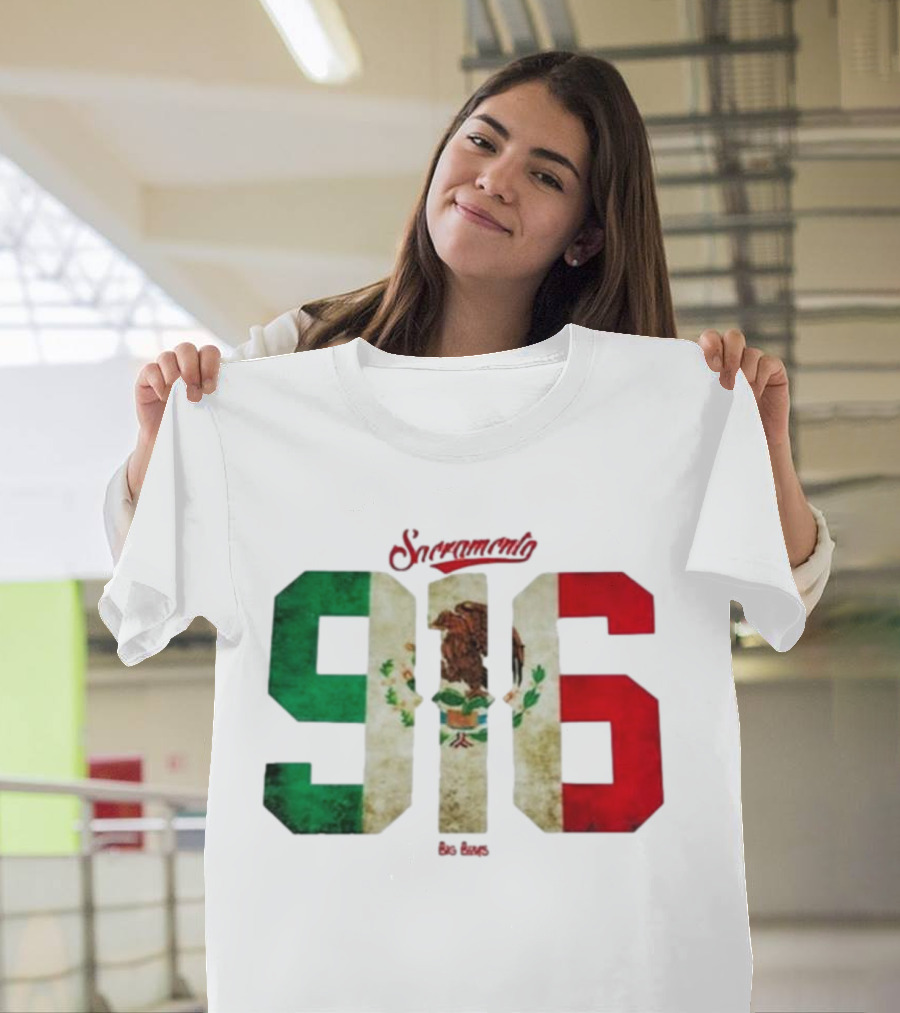 Sacramento 916 Big Boys Mexican Flag Design T-Shirt