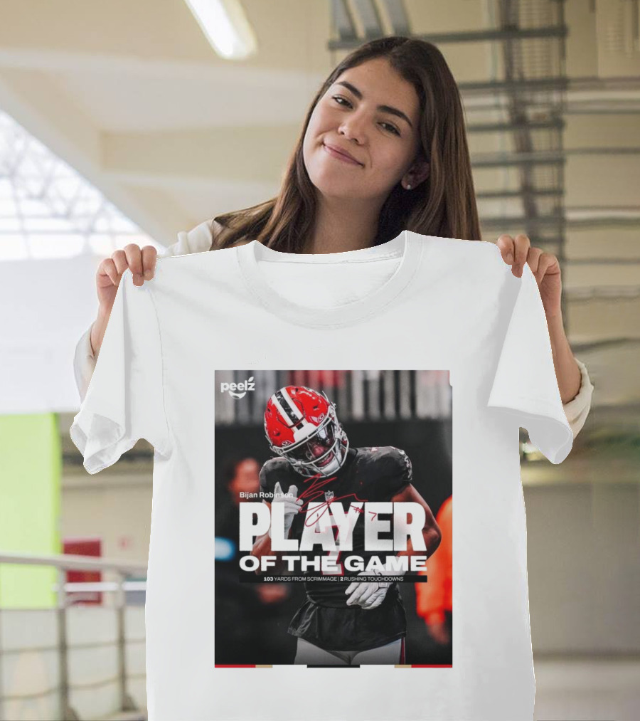 Bijan Robinson Player of the Game 103 Yards 2 Rushing Touchdowns Signature T-Shirt