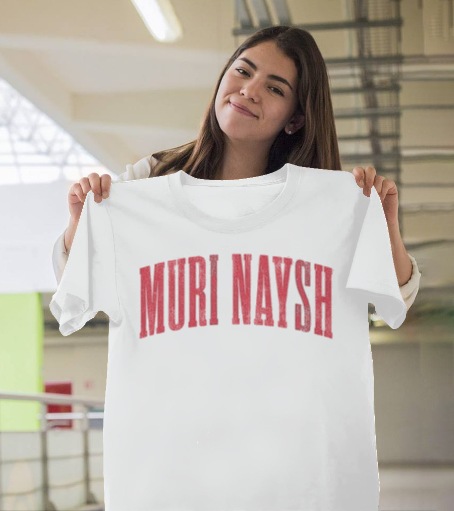 Bilmuri Muri Naysh 2025 Bold Arch Red Text T-Shirt