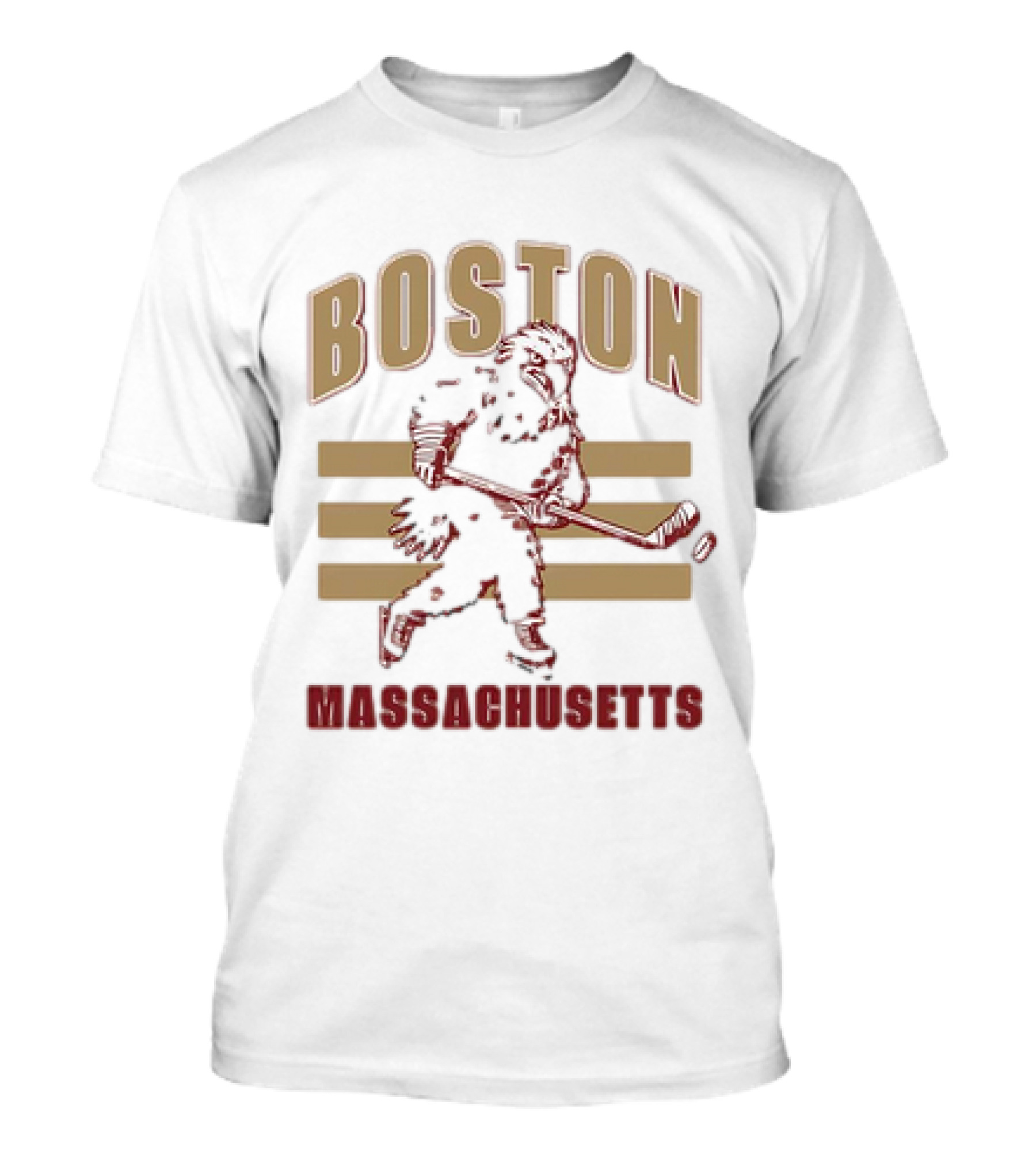 Boston Massachusetts Hockey Mascot Skater T-Shirt